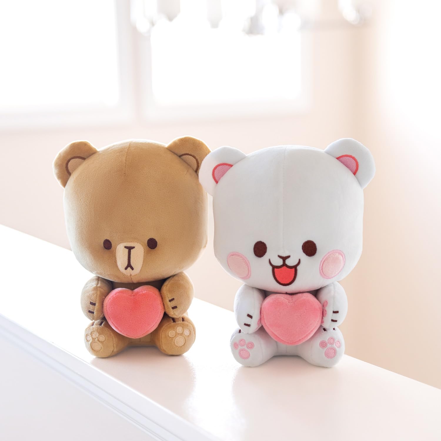 Milkmochabear Milk and Mocha Sitting Plush with Magnetic Heart 8